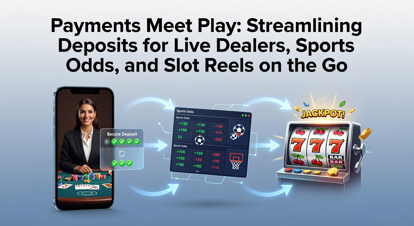 Smartphone mit Casino-App, das eine schnelle Einzahlung für Live-Dealer-Spiele zeigt, während Sportquoten im Hintergrund laufen